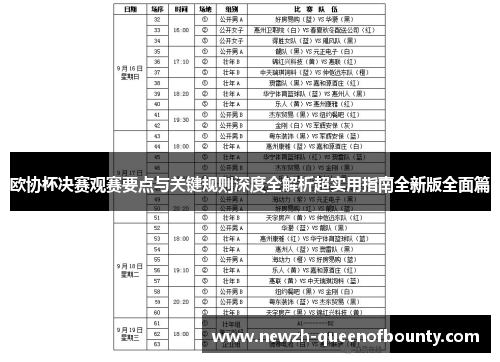 欧协杯决赛观赛要点与关键规则深度全解析超实用指南全新版全面篇